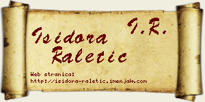Isidora Raletić vizit kartica